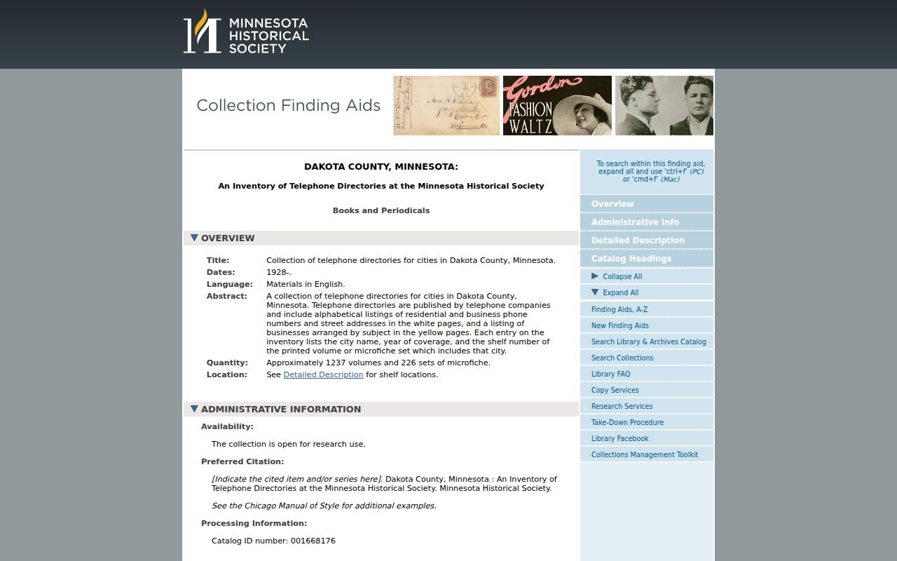 Inver Grove Heights city directory collection finding aid at Minnesota Historical Society