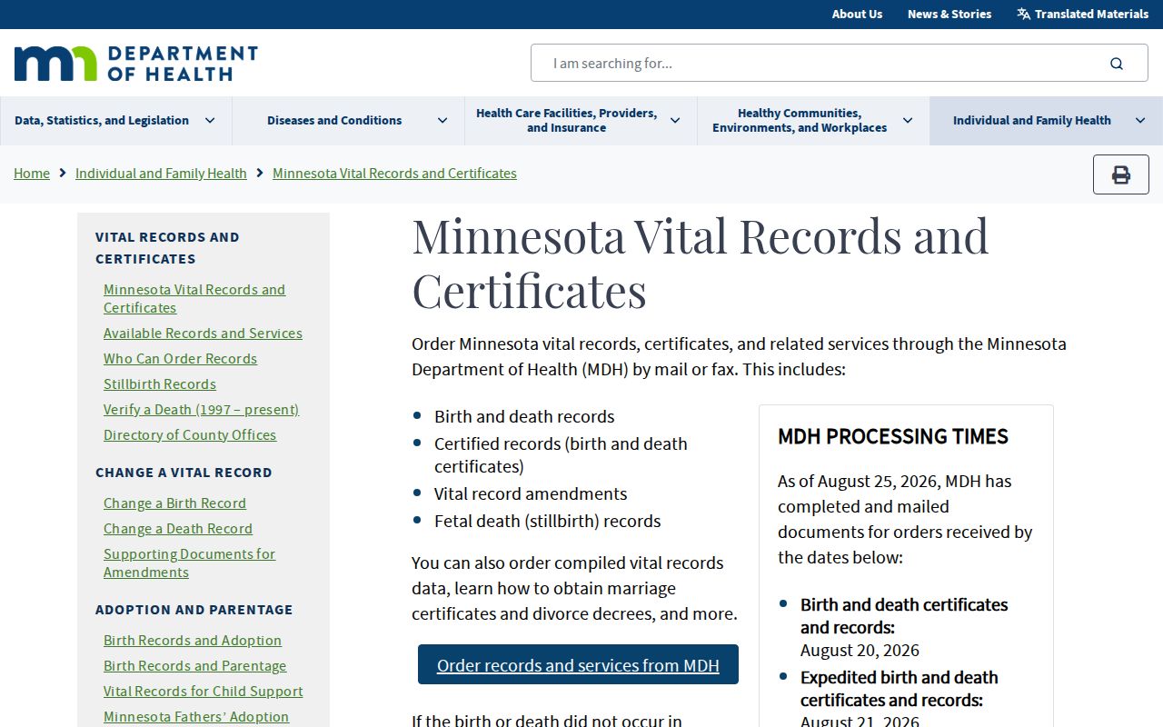 Inver Grove Heights residents directory Minnesota vital records access