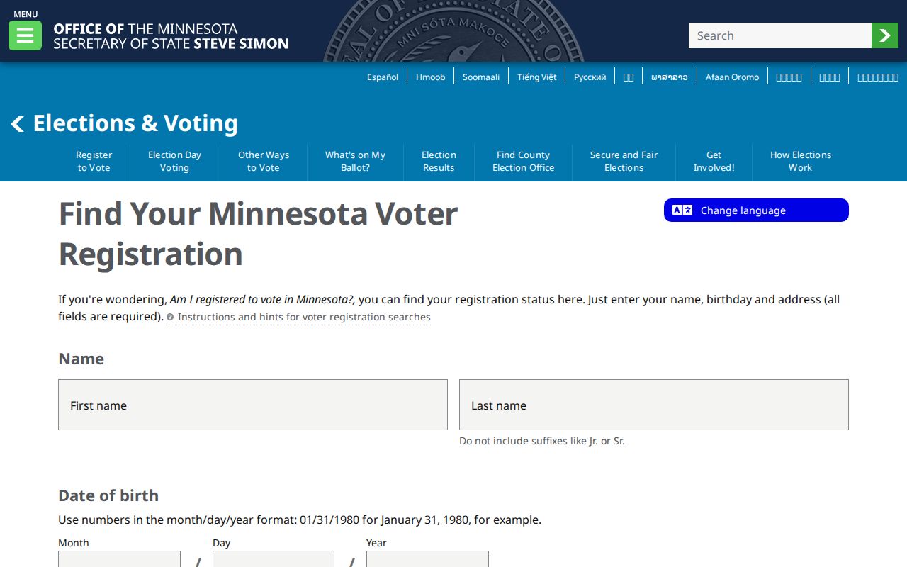 Inver Grove Heights residents directory MNVotes registration search fields
